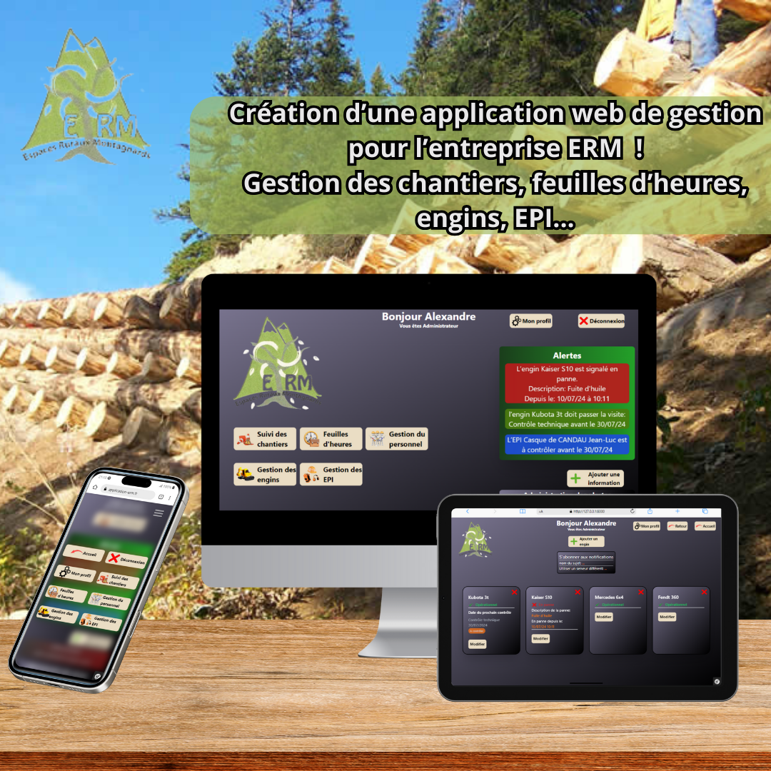 Réalisation ERM - Site web entreprise