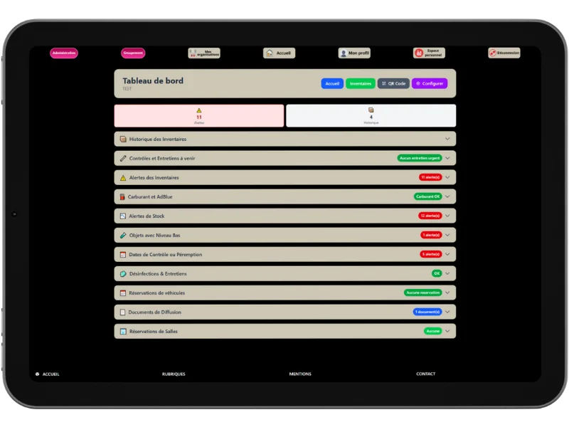 Interface de gestion centralisée