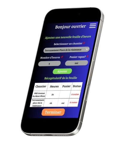 Illustration application gestion heures